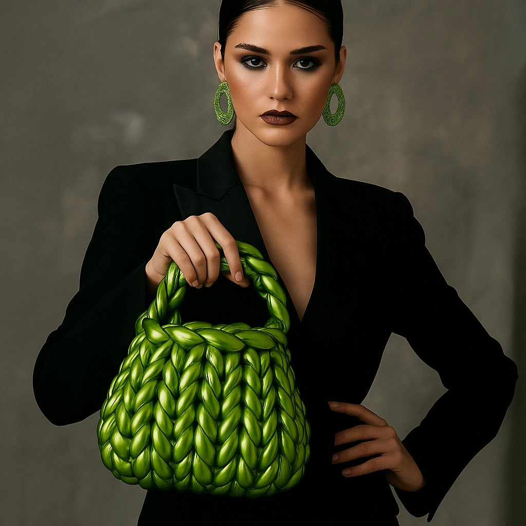 Borsa Verde Metallizzato Chunky