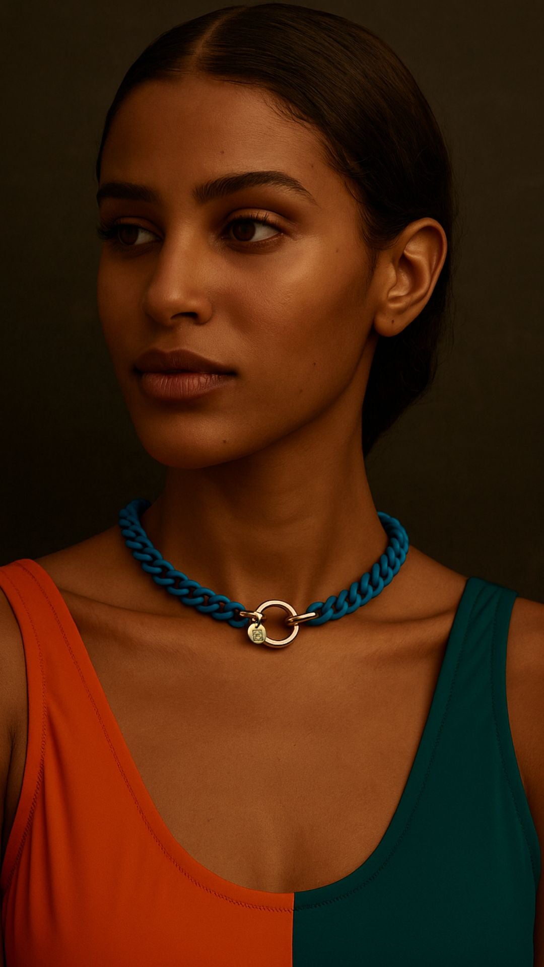 bellissima idea regalo per lei, collana color verde petrolio